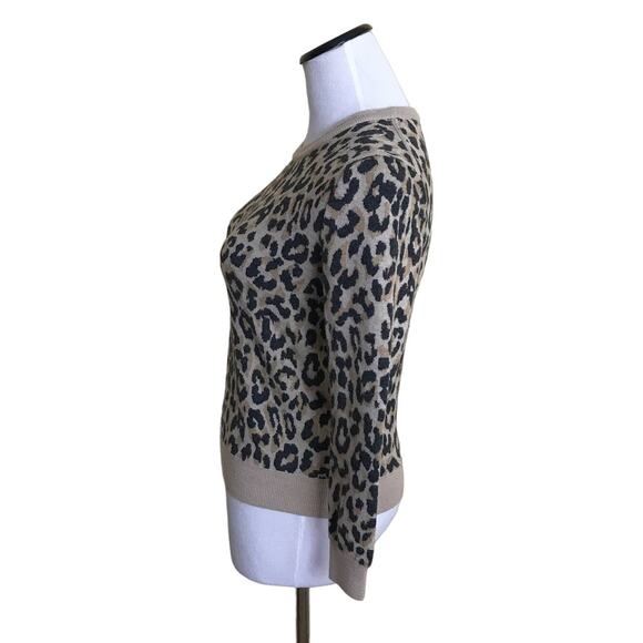 J. Crew Merino Wool Leopard Crewneck Sweater - Picture 7 of 11